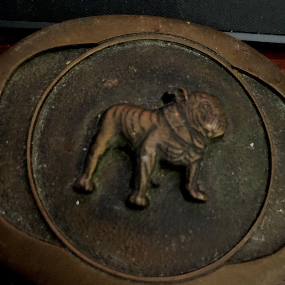 USA Made Keith Smykal 70's Vintage Solid Brass Mack Truck Bulldog Belt Buckle